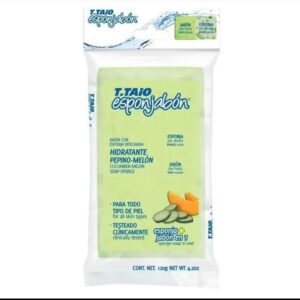 Esponjabon en barra y esponja melon y pepino