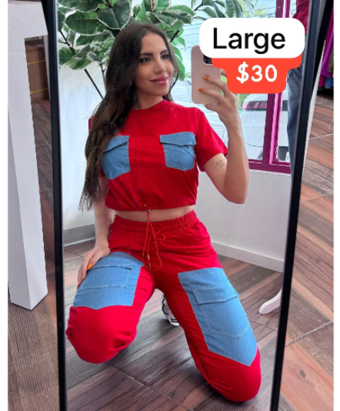 Set Viajero Star – Conjunto Rojo con Bolsillos Azules