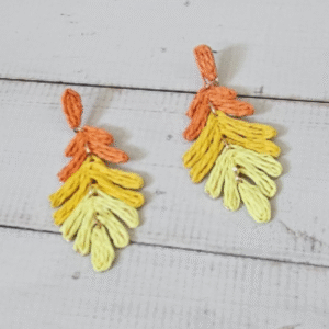 Pantallas Artesanales Tipo Hoja – Diseño Boho en Amarillo y Naranja