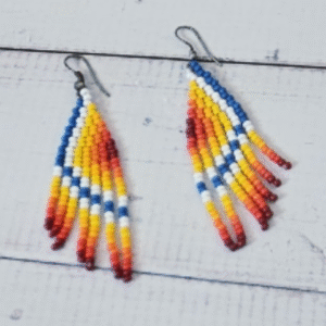 Pantallas de Mostacilla Artesanales – Diseño en Colores Amarillo, Azul, Rojo y Blanco