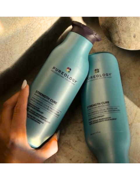 Pureology Strength Cure Duo Pack - Shampoo y Acondicionador para Cabello Dañado