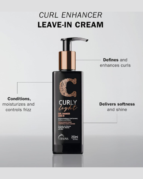 Truss Curly Light Leave-in Cream 250ml - Crema de Peinar Definidora de Rizos